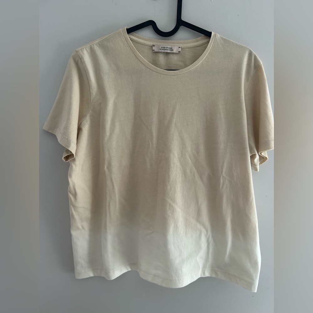 Dorothee Schumacher cream white  short sleeve crewneck t-shirt XS hombre
